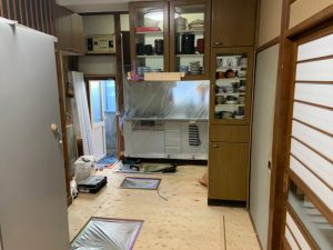 千葉県柏市Ｎ様邸　無垢材で床の張替リフォーム_施工中1